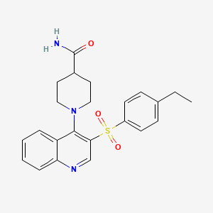 1-[3-(4-Ethylphenyl)sulfonylquinolin-4-yl]piperidine-4-carboxamide