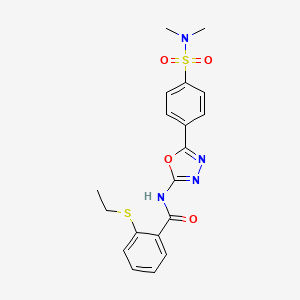N-(5-(4-(N,N-dimethylsulfamoyl)phenyl)-1,3,4-oxadiazol-2-yl)-2-(ethylthio)benzamide