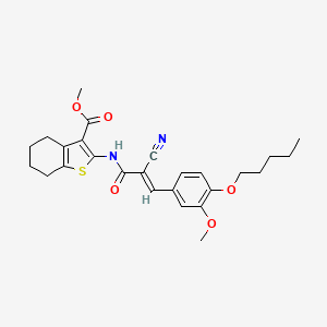 methyl 2-[[(E)-2-cyano-3-(3-methoxy-4-pentoxyphenyl)prop-2-enoyl]amino]-4,5,6,7-tetrahydro-1-benzothiophene-3-carboxylate