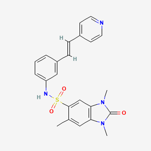 1,3,6-trimethyl-2-oxo-N-{3-[(E)-2-pyridin-4-ylvinyl]phenyl}-2,3-dihydro-1H-benzimidazole-5-sulfonamide