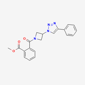 molecular formula C20H18N4O3 B2917393 methyl 2-[3-(4-phenyl-1H-1,2,3-triazol-1-yl)azetidine-1-carbonyl]benzoate CAS No. 1904187-12-7