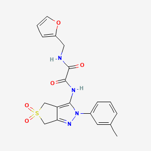 molecular formula C19H18N4O5S B2917397 N'-[(furan-2-yl)methyl]-N-[2-(3-methylphenyl)-5,5-dioxo-2H,4H,6H-5lambda6-thieno[3,4-c]pyrazol-3-yl]ethanediamide CAS No. 899944-72-0