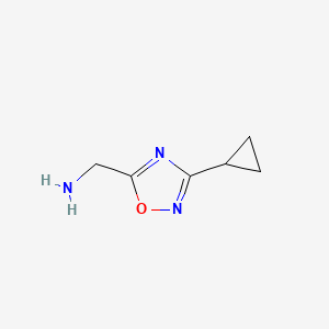 molecular formula C6H9N3O B2917406 (3-Cyclopropyl-1,2,4-oxadiazol-5-yl)methanamine CAS No. 428507-31-7