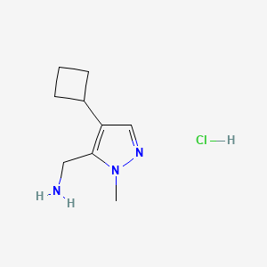 (4-cyclobutyl-1-methyl-1H-pyrazol-5-yl)methanamine hydrochloride