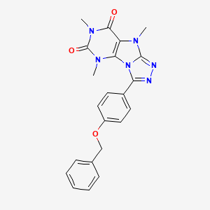 molecular formula C22H20N6O3 B2917447 1,3,5-Trimethyl-8-(4-phenylmethoxyphenyl)purino[8,9-c][1,2,4]triazole-2,4-dione CAS No. 941910-25-4