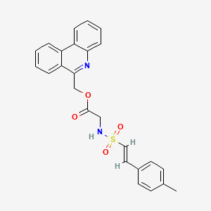 molecular formula C25H22N2O4S B2917448 phenanthridin-6-ylmethyl 2-[[(E)-2-(4-methylphenyl)ethenyl]sulfonylamino]acetate CAS No. 871318-17-1