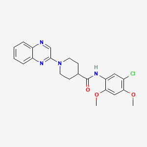 molecular formula C22H23ClN4O3 B2917450 N-(5-chloro-2,4-dimethoxyphenyl)-1-(quinoxalin-2-yl)piperidine-4-carboxamide CAS No. 932972-10-6