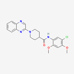molecular formula C22H23ClN4O3 B2917450 N-(5-chloro-2,4-dimethoxyphenyl)-1-quinoxalin-2-ylpiperidine-4-carboxamide CAS No. 932972-10-6