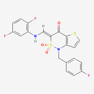 (Z)-3-(((2,5-difluorophenyl)amino)methylene)-1-(4-fluorobenzyl)-1H-thieno[3,2-c][1,2]thiazin-4(3H)-one 2,2-dioxide