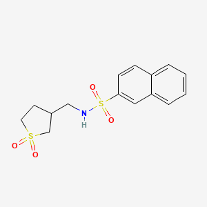 molecular formula C15H17NO4S2 B2917477 N-[(1,1-dioxo-1lambda6-thiolan-3-yl)methyl]naphthalene-2-sulfonamide CAS No. 1235201-51-0