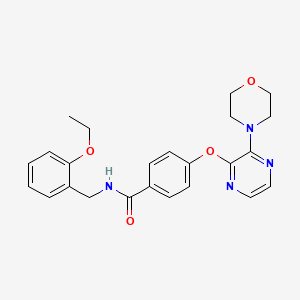 molecular formula C24H26N4O4 B2917489 N-[(2-ETHOXYPHENYL)METHYL]-4-{[3-(MORPHOLIN-4-YL)PYRAZIN-2-YL]OXY}BENZAMIDE CAS No. 1116074-26-0