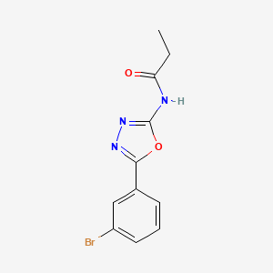 molecular formula C11H10BrN3O2 B2917505 N-[5-(3-bromophenyl)-1,3,4-oxadiazol-2-yl]propanamide CAS No. 1172763-71-1