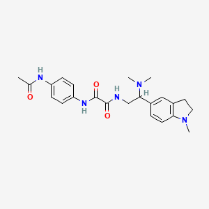 molecular formula C23H29N5O3 B2917560 N1-(4-acetamidophenyl)-N2-(2-(dimethylamino)-2-(1-methylindolin-5-yl)ethyl)oxalamide CAS No. 922013-91-0