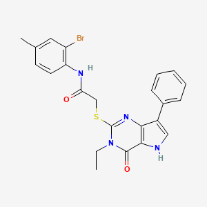 molecular formula C23H21BrN4O2S B2917591 N-(2-bromo-4-methylphenyl)-2-({3-ethyl-4-oxo-7-phenyl-3H,4H,5H-pyrrolo[3,2-d]pyrimidin-2-yl}sulfanyl)acetamide CAS No. 1261012-88-7