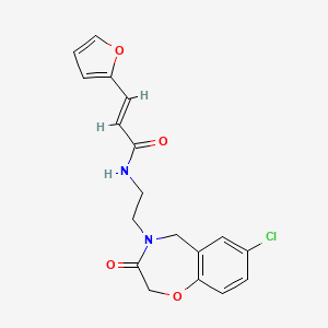 (E)-N-(2-(7-chloro-3-oxo-2,3-dihydrobenzo[f][1,4]oxazepin-4(5H)-yl)ethyl)-3-(furan-2-yl)acrylamide