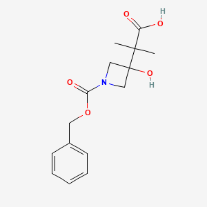 2-(3-Hydroxy-1-phenylmethoxycarbonylazetidin-3-yl)-2-methylpropanoic acid
