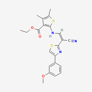 (Z)-ethyl 2-((2-cyano-2-(4-(3-methoxyphenyl)thiazol-2-yl)vinyl)amino)-4,5-dimethylthiophene-3-carboxylate