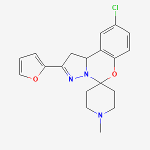 9-Chloro-2-(furan-2-yl)-1'-methyl-1,10b-dihydrospiro[benzo[e]pyrazolo[1,5-c][1,3]oxazine-5,4'-piperidine]