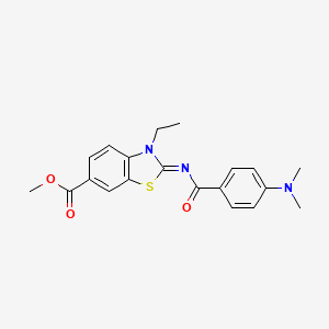 (E)-methyl 2-((4-(dimethylamino)benzoyl)imino)-3-ethyl-2,3-dihydrobenzo[d]thiazole-6-carboxylate