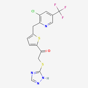1-(5-((3-Chloro-5-(trifluoromethyl)-2-pyridinyl)methyl)-2-thienyl)-2-(1H-1,2,4-triazol-3-ylsulfanyl)-1-ethanone