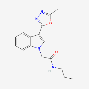 2-(3-(5-methyl-1,3,4-oxadiazol-2-yl)-1H-indol-1-yl)-N-propylacetamide