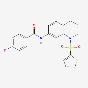 4-fluoro-N-(1-thiophen-2-ylsulfonyl-3,4-dihydro-2H-quinolin-7-yl)benzamide