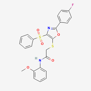 2-((2-(4-fluorophenyl)-4-(phenylsulfonyl)oxazol-5-yl)thio)-N-(2-methoxyphenyl)acetamide
