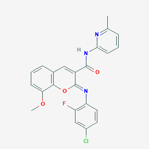 (2Z)-2-[(4-chloro-2-fluorophenyl)imino]-8-methoxy-N-(6-methylpyridin-2-yl)-2H-chromene-3-carboxamide