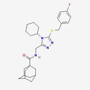 N-[[4-cyclohexyl-5-[(4-fluorophenyl)methylsulfanyl]-1,2,4-triazol-3-yl]methyl]adamantane-1-carboxamide