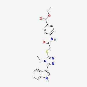 ethyl 4-(2-((4-ethyl-5-(1H-indol-3-yl)-4H-1,2,4-triazol-3-yl)thio)acetamido)benzoate
