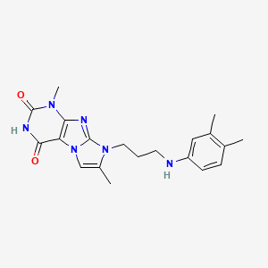 8-(3-((3,4-dimethylphenyl)amino)propyl)-1,7-dimethyl-1H-imidazo[2,1-f]purine-2,4(3H,8H)-dione