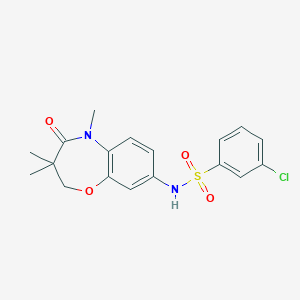 3-chloro-N-(3,3,5-trimethyl-4-oxo-2,3,4,5-tetrahydrobenzo[b][1,4]oxazepin-8-yl)benzenesulfonamide
