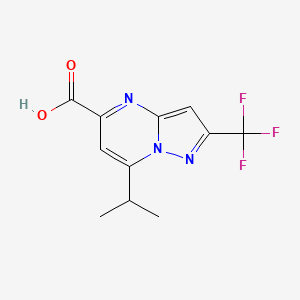 molecular formula C11H10F3N3O2 B2917672 7-Isopropyl-2-(trifluoromethyl)pyrazolo[1,5-a]pyrimidine-5-carboxylic acid CAS No. 1784657-90-4