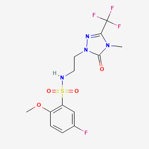 5-fluoro-2-methoxy-N-(2-(4-methyl-5-oxo-3-(trifluoromethyl)-4,5-dihydro-1H-1,2,4-triazol-1-yl)ethyl)benzenesulfonamide