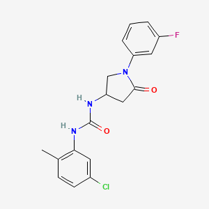 1-(5-Chloro-2-methylphenyl)-3-[1-(3-fluorophenyl)-5-oxopyrrolidin-3-yl]urea