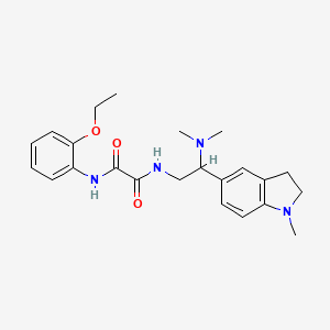 molecular formula C23H30N4O3 B2917703 N1-(2-(dimethylamino)-2-(1-methylindolin-5-yl)ethyl)-N2-(2-ethoxyphenyl)oxalamide CAS No. 922090-13-9