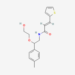 molecular formula C18H21NO3S B2917712 (E)-N-(2-(2-hydroxyethoxy)-2-(p-tolyl)ethyl)-3-(thiophen-2-yl)acrylamide CAS No. 1799258-74-4