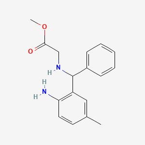 molecular formula C17H20N2O2 B2917722 METHYL 2-{[(2-AMINO-5-METHYLPHENYL)(PHENYL)METHYL]AMINO}ACETATE CAS No. 93555-24-9
