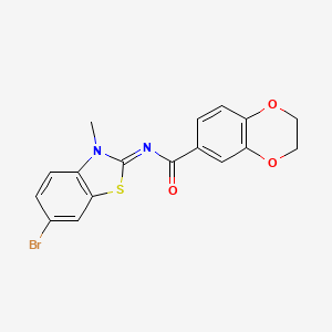 (Z)-N-(6-bromo-3-methylbenzo[d]thiazol-2(3H)-ylidene)-2,3-dihydrobenzo[b][1,4]dioxine-6-carboxamide