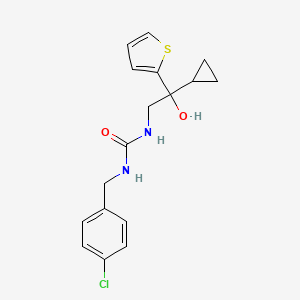 molecular formula C17H19ClN2O2S B2917743 1-(4-Chlorobenzyl)-3-(2-cyclopropyl-2-hydroxy-2-(thiophen-2-yl)ethyl)urea CAS No. 1396710-86-3