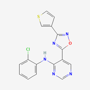 N-(2-chlorophenyl)-5-[3-(thiophen-3-yl)-1,2,4-oxadiazol-5-yl]pyrimidin-4-amine