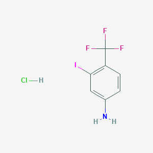 molecular formula C7H6ClF3IN B2917777 3-Iodo-4-(trifluoromethyl)aniline hydrochloride CAS No. 2185590-32-1