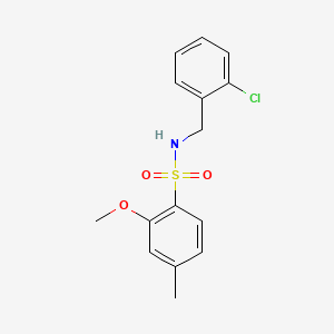 molecular formula C15H16ClNO3S B2917780 N-(2-chlorobenzyl)-2-methoxy-4-methylbenzenesulfonamide CAS No. 1374680-90-6