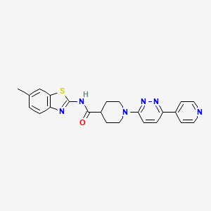 molecular formula C23H22N6OS B2917783 N-(6-methylbenzo[d]thiazol-2-yl)-1-(6-(pyridin-4-yl)pyridazin-3-yl)piperidine-4-carboxamide CAS No. 1203163-39-6