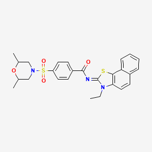 (E)-4-((2,6-dimethylmorpholino)sulfonyl)-N-(3-ethylnaphtho[2,1-d]thiazol-2(3H)-ylidene)benzamide