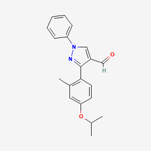 molecular formula C20H20N2O2 B2917788 3-[2-甲基-4-(丙烷-2-氧基)苯基]-1-苯基-1H-吡唑-4-甲醛 CAS No. 956943-90-1