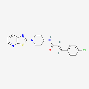 molecular formula C20H19ClN4OS B2917794 (E)-3-(4-chlorophenyl)-N-(1-(thiazolo[5,4-b]pyridin-2-yl)piperidin-4-yl)acrylamide CAS No. 2034997-48-1
