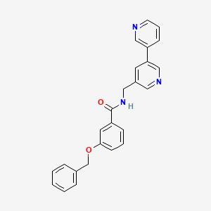 molecular formula C25H21N3O2 B2917796 N-([3,3'-bipyridin]-5-ylmethyl)-3-(benzyloxy)benzamide CAS No. 2309797-41-7