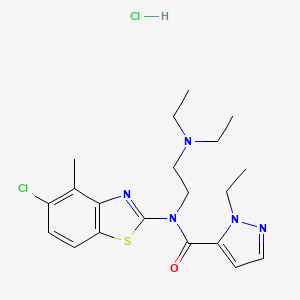 molecular formula C20H27Cl2N5OS B2917862 N-(5-chloro-4-methylbenzo[d]thiazol-2-yl)-N-(2-(diethylamino)ethyl)-1-ethyl-1H-pyrazole-5-carboxamide hydrochloride CAS No. 1216754-35-6