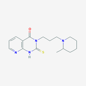 molecular formula C16H22N4OS B2917864 3-[3-(2-methylpiperidin-1-yl)propyl]-2-sulfanylidene-1H-pyrido[2,3-d]pyrimidin-4-one CAS No. 688793-41-1